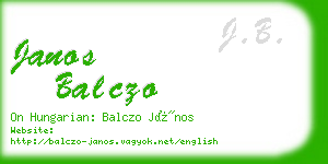 janos balczo business card